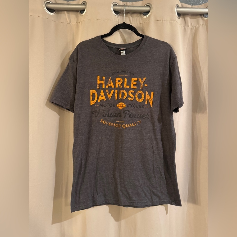 Harley-Davidson Oklahoma Charcoal T-Shirt with Orange Logo